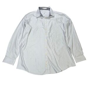 Jhane Barnes Slim Fit Non Iron Dress Shirt Men's 17.5 36/37 Tall White Cotton‎